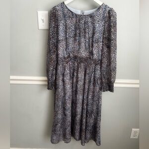 Talbots 8P Smocked Fit & Flare Dress - Leopard Dot